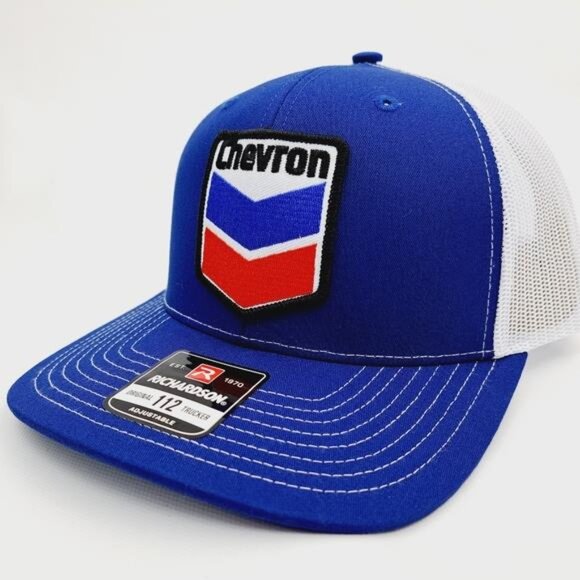 Retro Racing Chevron Richardson 112 Embroidered Patch Trucker Mesh Cap Hat 90s main image 4